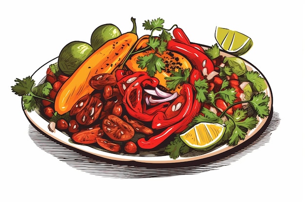 Fajita di salsa disegnata a mano