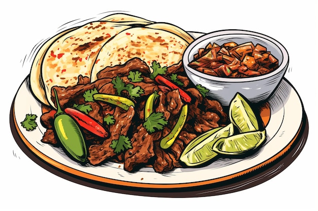 Fajita di salsa disegnata a mano