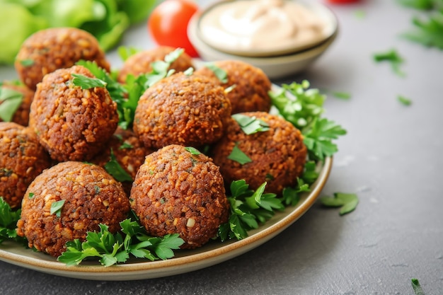 Falafel vegetariano fresco sul piatto