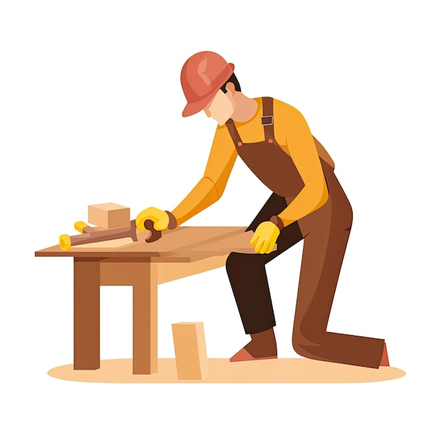 falegname di legno clipart piatto vettore sito web illustrazione semplice pastello professione lavoro lavoro