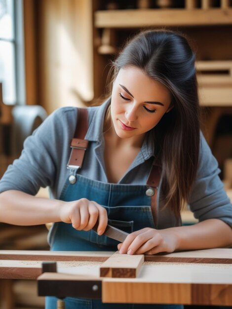 falegname in un laboratorio di lavorazione del legno