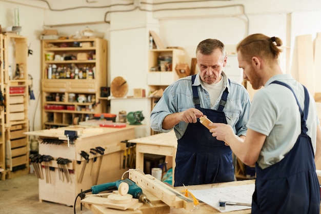 Falegnami che lavorano al progetto