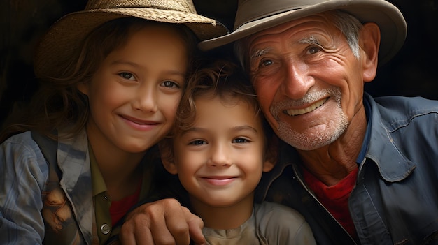 Famiglia colombiana che abbraccia le tradizioni e l'unione dell'amore