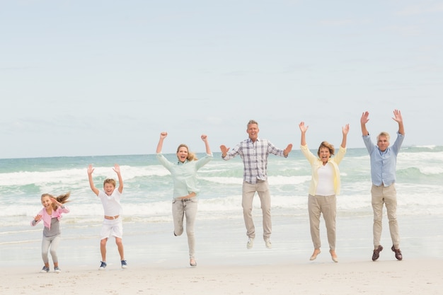 Famiglia di diverse generazioni in piedi l&#39;una accanto all&#39;altra