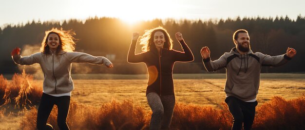 Famiglia felice che fa allenamento fitness al mattino