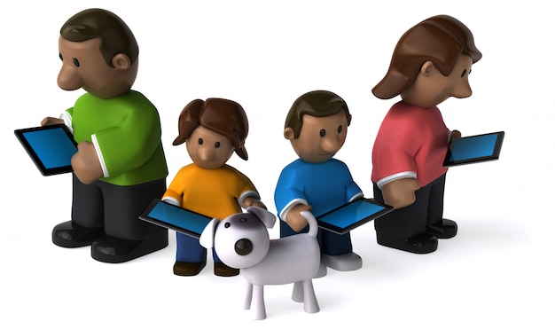 Famiglia felice - illustrazione 3D