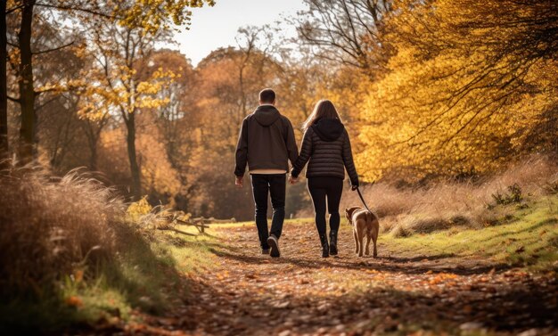 Famiglia felice in parte con il cane