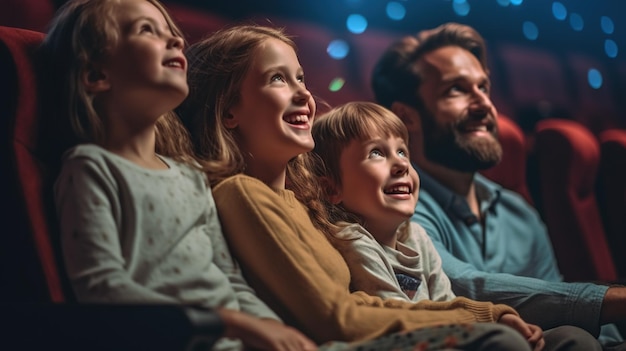 Famiglia in serata al cinema