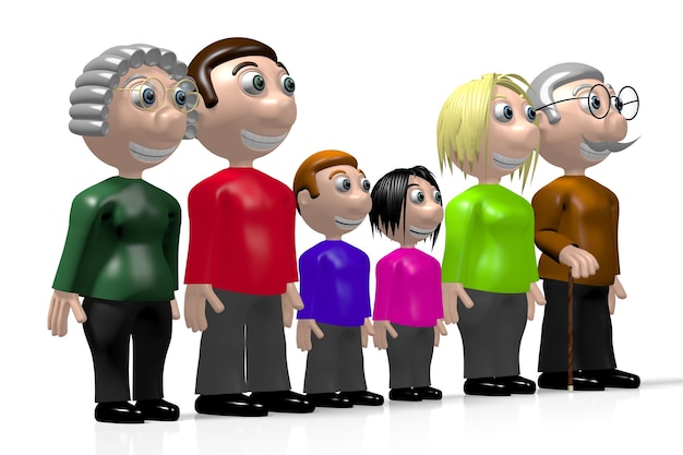 Famiglia multigenerazionale 3D