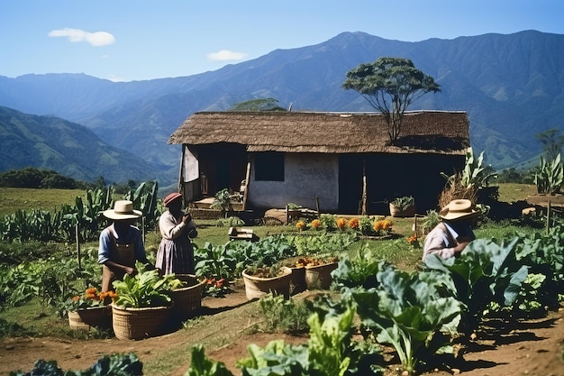 Famiglie colombiane fattoria lattame fringuello Famiglia di coppie colombiane