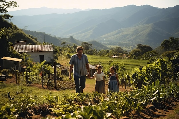 Famiglie colombiane fattoria lattame fringuello Famiglia di coppie colombiane