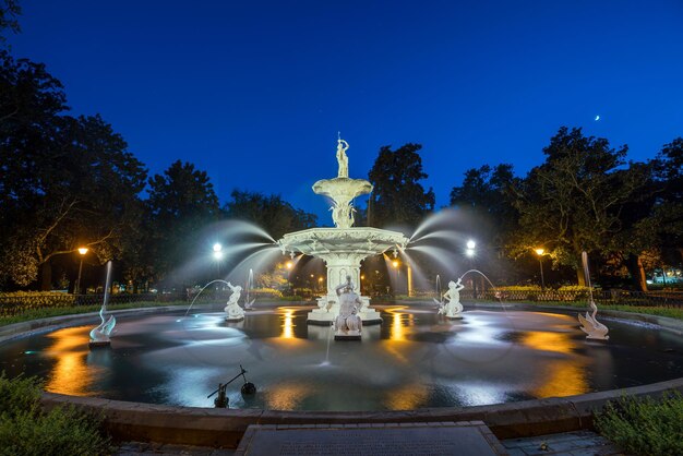 Famosa fontana storica di Forsyth a Savannah Georgia