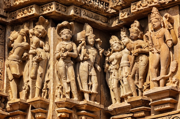 Famose sculture di sculture in pietra di Khajuraho