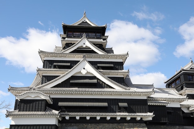 Famoso paesaggio del castello di Kumamoto nel Kyushu settentrionale in Giappone