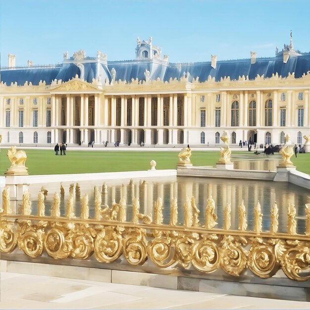 Famoso palazzo Versailles con splendidi giardini all'aperto vicino a Parigi Francia Il Palazzo Versailles
