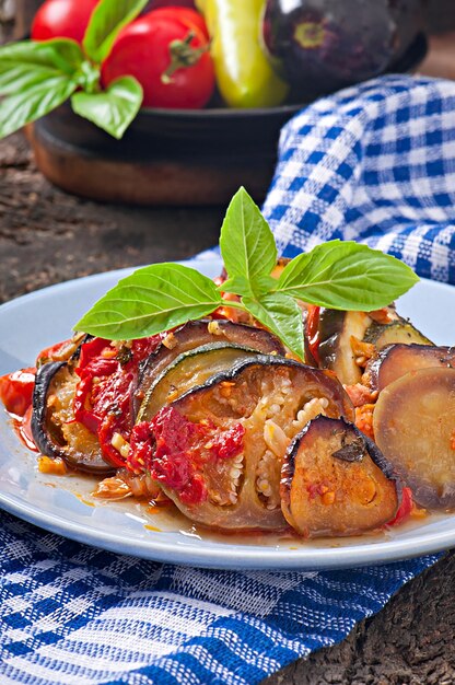 Famoso piatto francese della Provenza. Ratatouille Di Verdure.