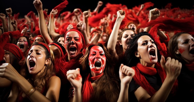 Fan di calcio femminili che applaudono