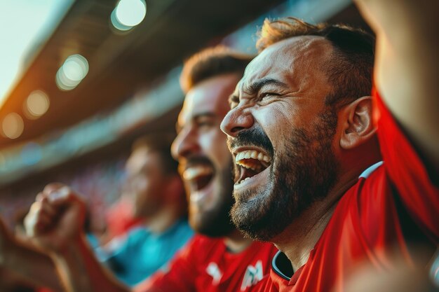 Fan entusiasti che applaudono in uno stadio durante una giornata di sole