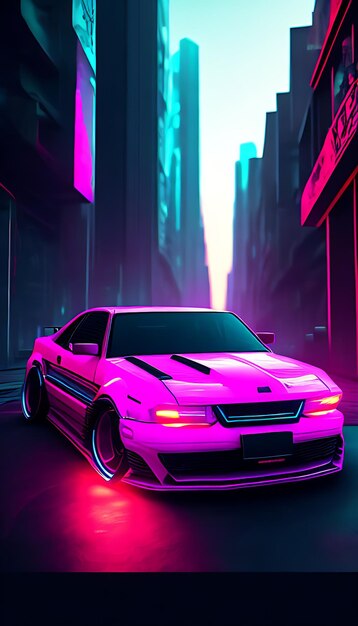 Fantascienza realtà virtuale cyberpunk stile 3d render sfondo auto