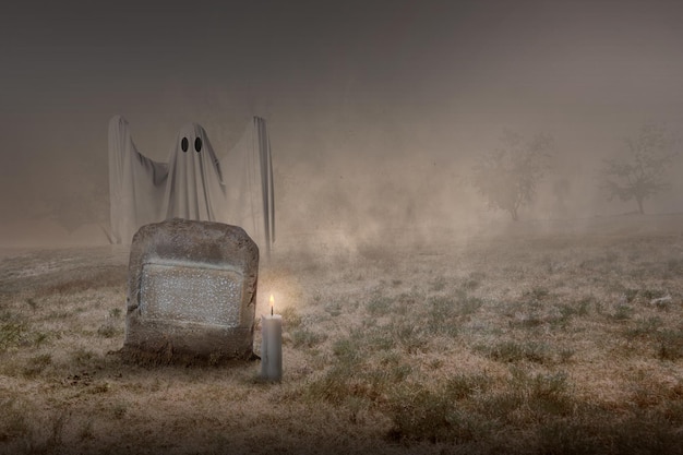 Fantasma bianco che infesta il cimitero