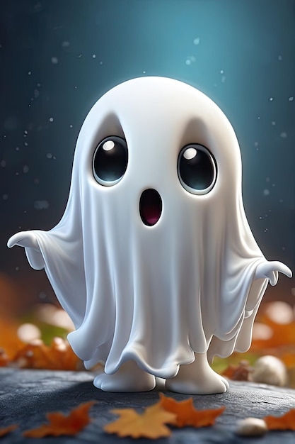 Fantasma carino concetto di Halloween vettoriale Fantasmi dei cartoni animati Vettore spettrale Fantasma bianco sullo sfondo