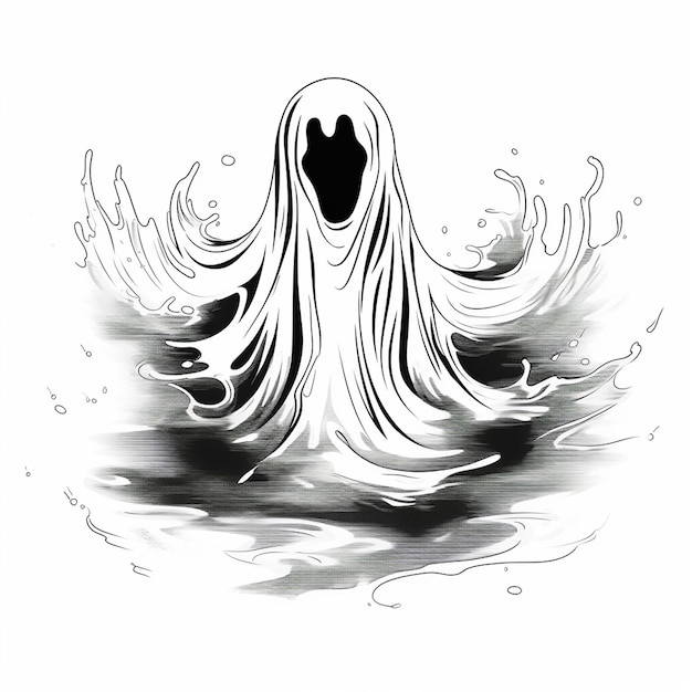 Fantasma di Halloween disegnato a mano scalabile