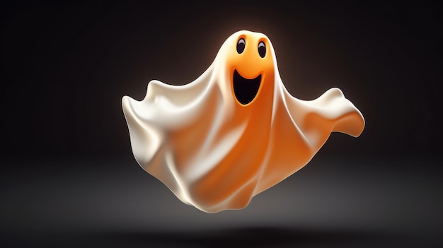 Fantasma di Halloween su sfondo nero