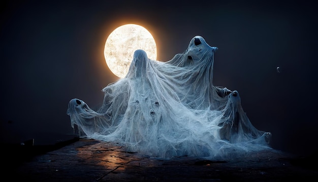 Fantasma di rendering 3D nel raggio di luna.