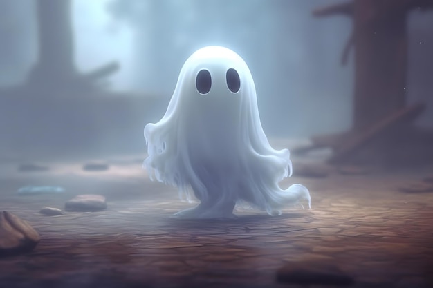 Fantasma nella nebbia concetto di Halloween