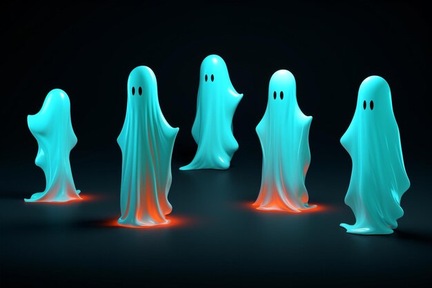 Fantasma neon bianco paura horror spettrale fantasia notte halloween costume scuro