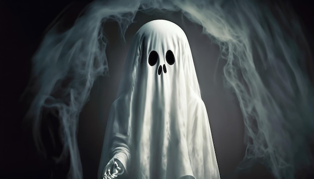 Fantasma spaventoso su sfondo scuro