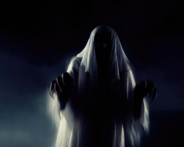 Fantasma spaventoso su sfondo scuro