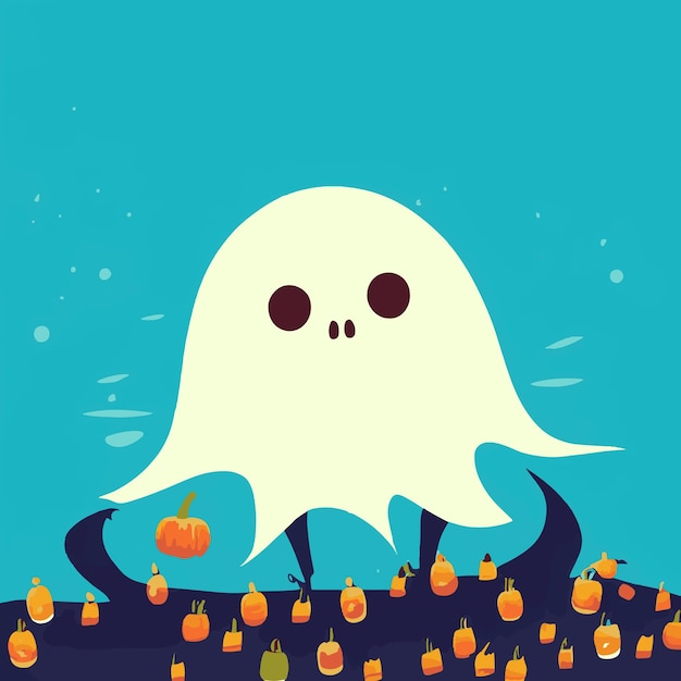 Fantasma sveglio del fumetto dell'illustrazione del fantasma di halloween