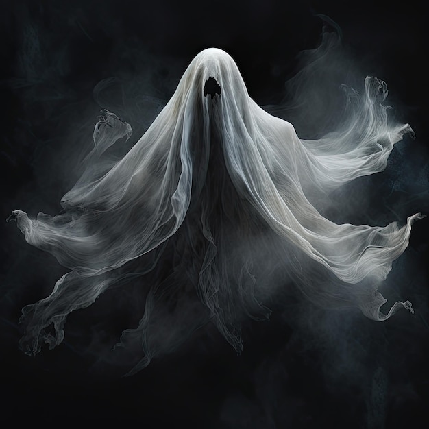 Fantasma volante per Halloween Generazione AI Illustrazione