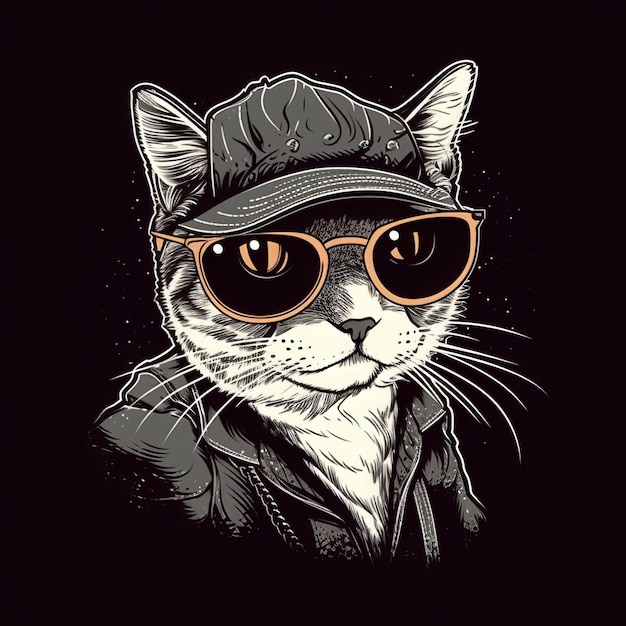 Fantastico design della maglietta del gatto