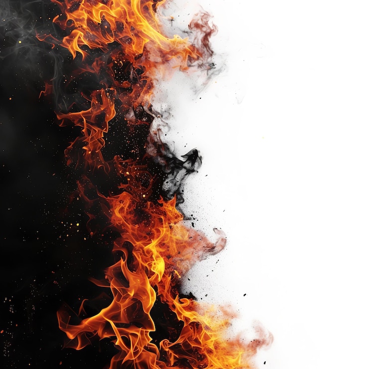 Foto fantastico e orribile sfondo di fuoco sfondi isolati su sfondo bianco