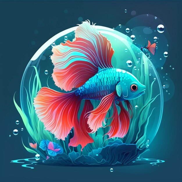 Fantastico pesce betta nell'acqua