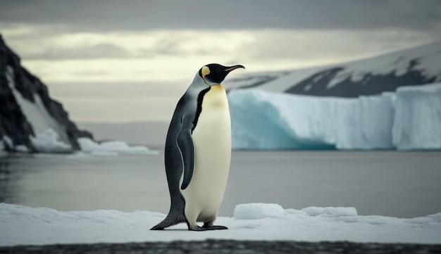 fantastico pinguino sulla fotografia della neve