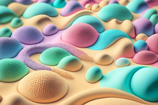 Fantastico sfondo di sabbia colorata con forme astratte Illustrazione di intelligenza artificiale generativa