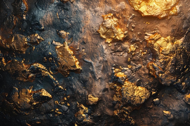 Fantastico sfondo magico di una pietra oro metallo grande collezione di metallo