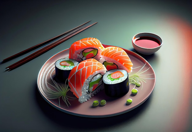 Fantastico sushi giapponese realizzato con l'IA generativa