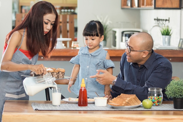 Fare colazione con la famiglia