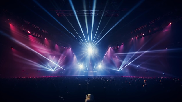 Faretto da palco vettoriale con raggio laser