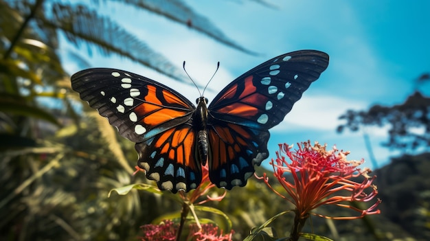 Farfalla arancione vibrante in Madagascar Unreal Engine 5 Immagine Uhd