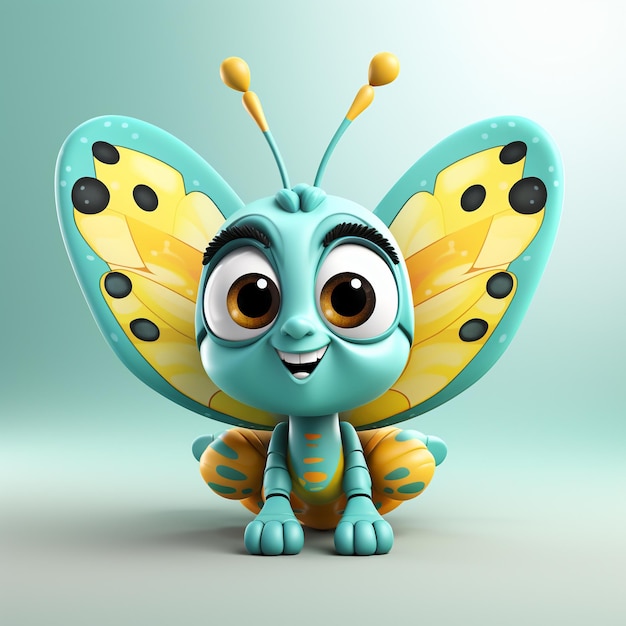 farfalla di cartone animato 3D
