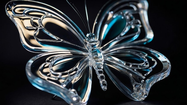 farfalla di cristallo colorata magica in una stanza buia illustrazione di alta qualità