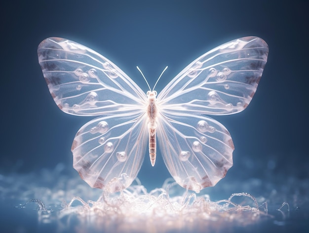 Farfalla fatta di ghiaccio concetto di farfalla invernale