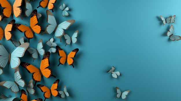 Farfalla isolata sullo sfondo colorato