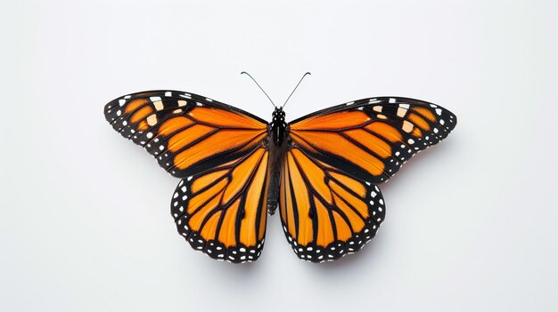 farfalla monarca su sfondo bianco bellissima farfalla monarch isolata su bianco generativo Ai