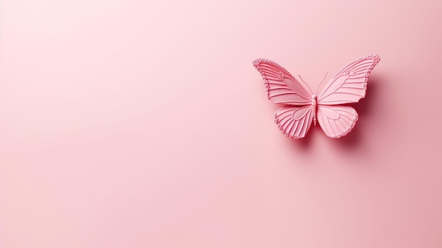 Farfalla rosa a riposo su uno sfondo rosa corrispondente